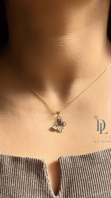 گردنبندطلا باپلاک پروانه